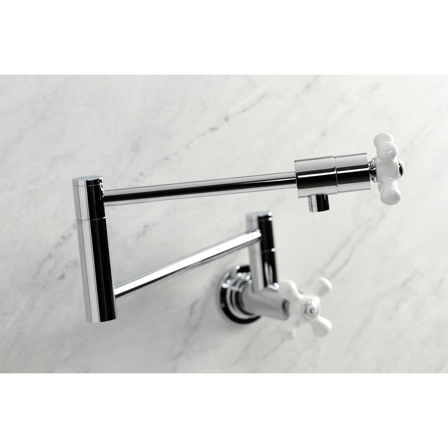 Kingston Tulare KS4101PX - Metropolitan Two-Handle 1-Hole Wall Mount Pot Filler Faucet, Polished Chrome — thumbnail 3